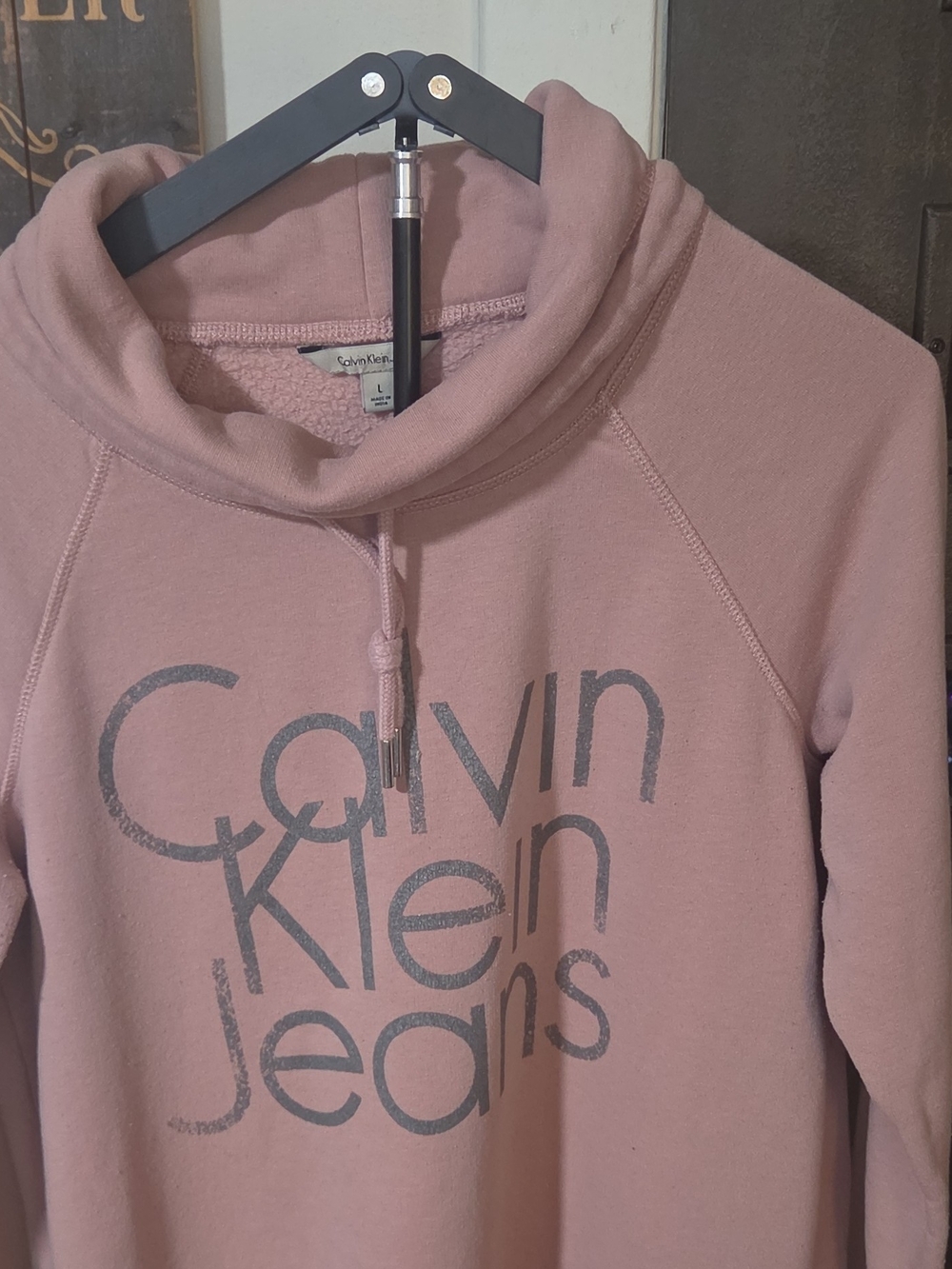 Calvin Klein Jeans Dusty Pink Cowl-Neck Pullover